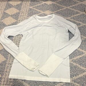 white lulu Long Sleeve Women's Top